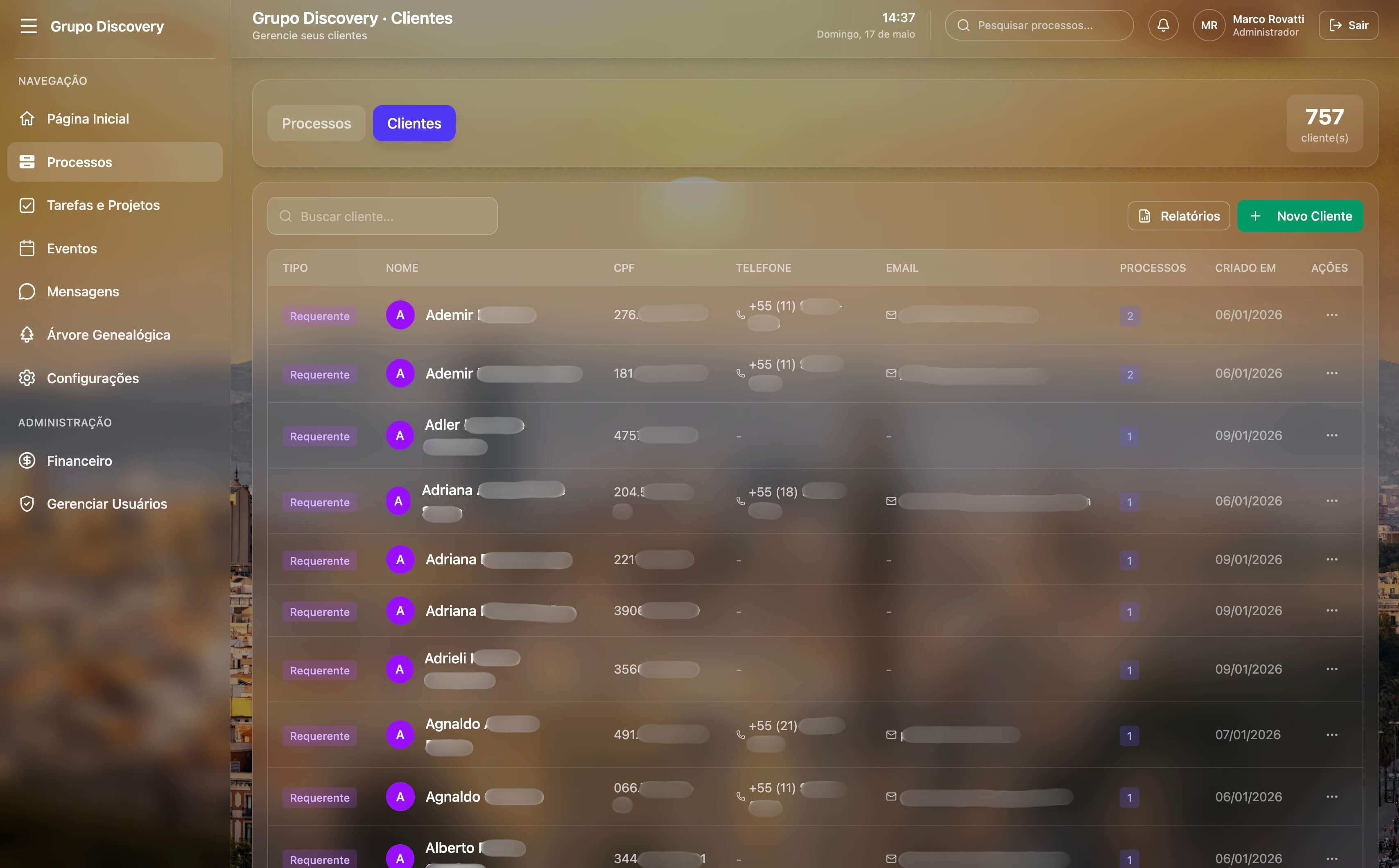 Lista de clientes